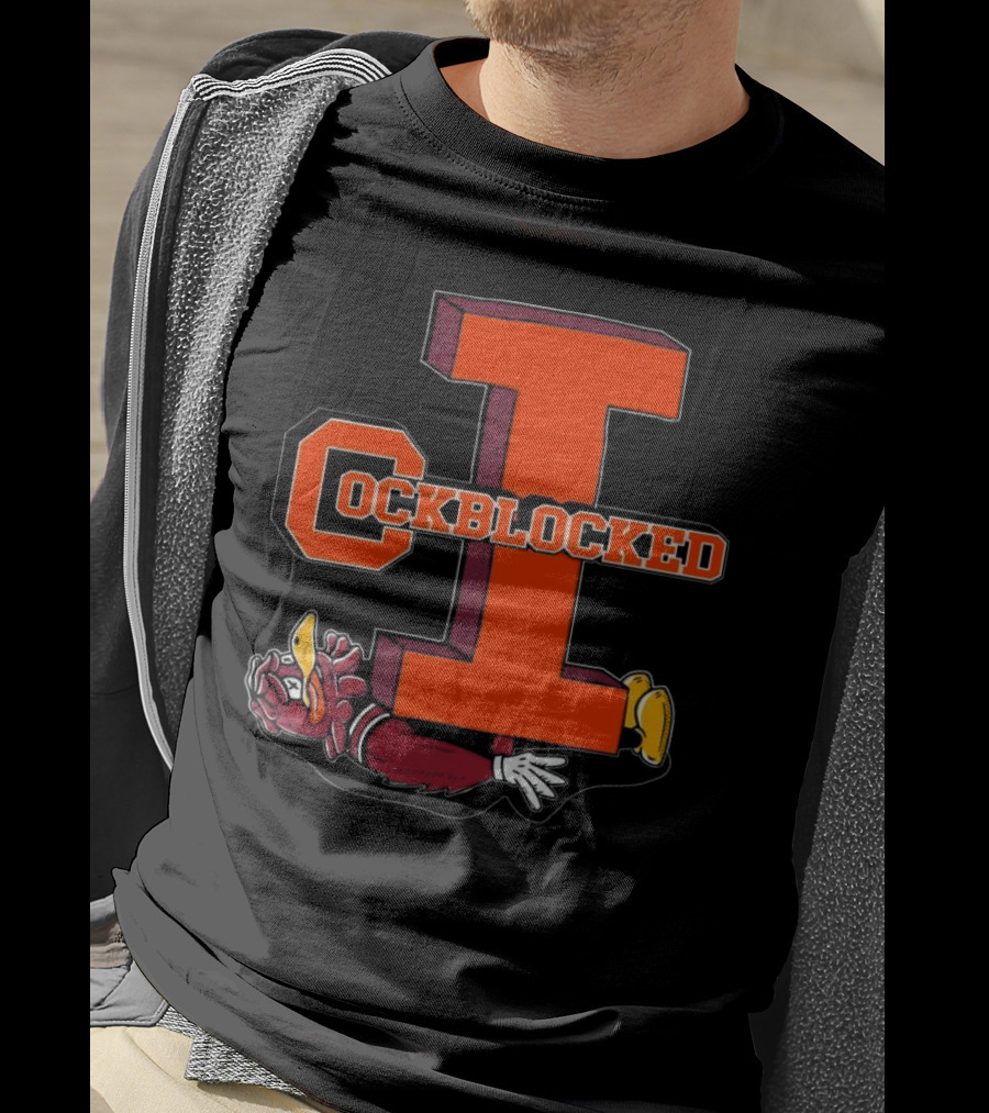 Cockblocked I Gamecock Under Illinois Block T-Shirt