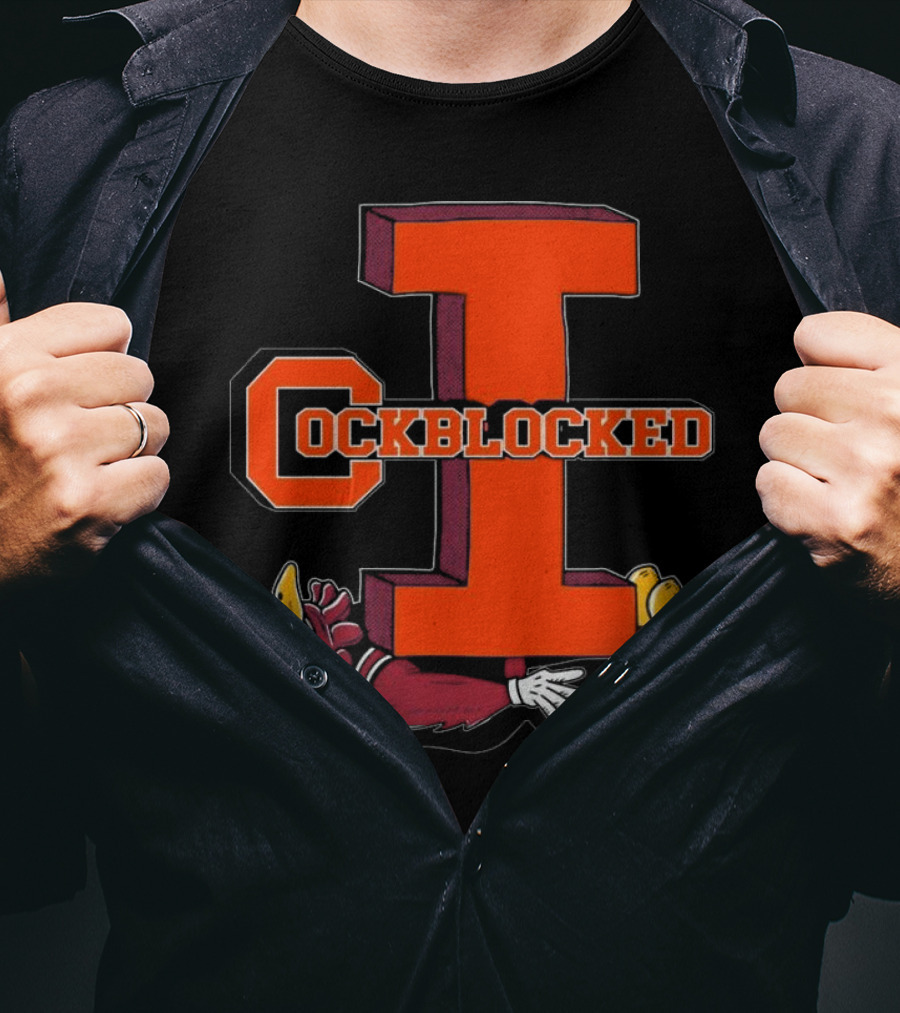 Cockblocked I Gamecock Under Illinois Block T-Shirt