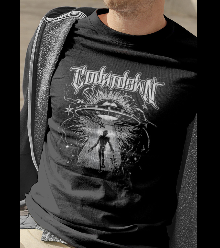 Insomniac Disruption Lineup Countdown UFO Alien Abduction T-Shirt