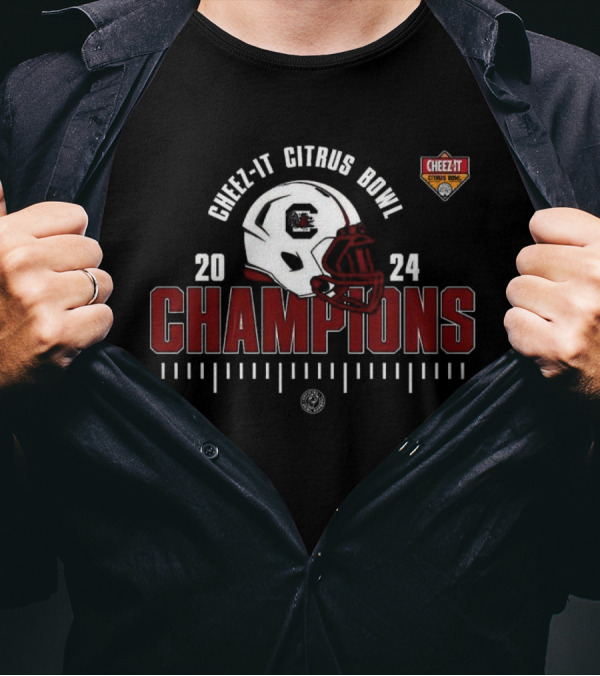 South Carolina Gamecocks 2024 Cheez-It Citrus Bowl Champions Football Helmet Classic T-Shirt