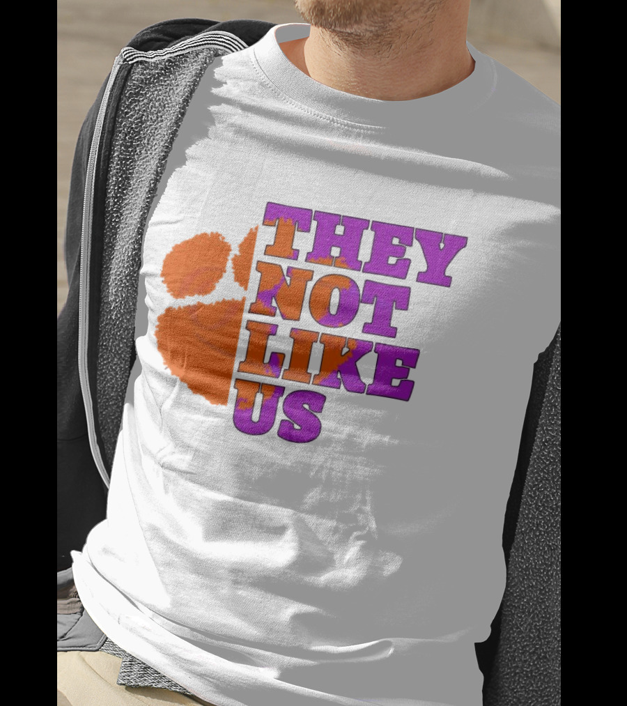 They Not Like Us Clemson Tigers College Football 2025 Orange Paw Prints T-Shirt