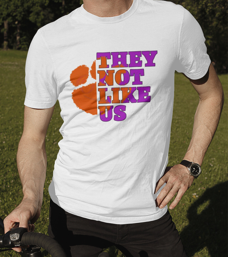 They Not Like Us Clemson Tigers College Football 2025 Orange Paw Prints T-Shirt
