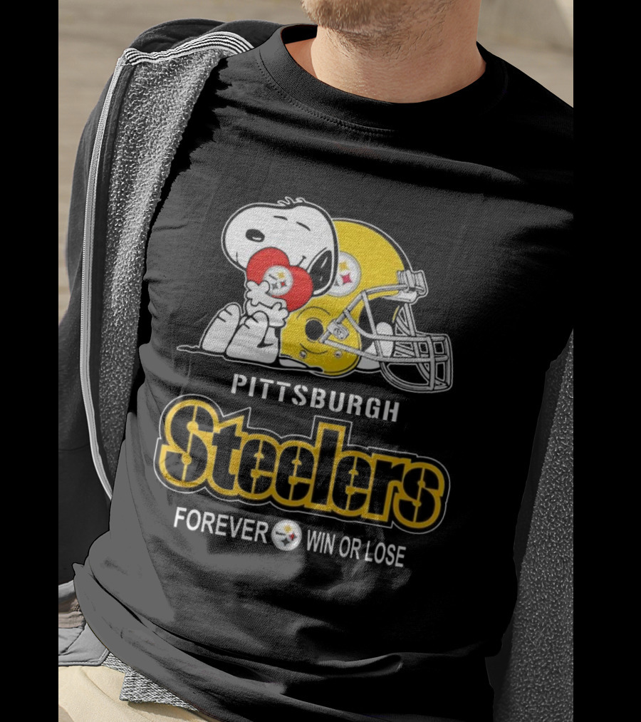 Snoopy Pittsburgh Steelers Forever Win Or Lose T-Shirt