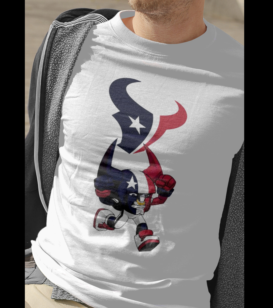 FL Rush Zone Houston Texans Cartoon Character 2025 Running Bull With Team Logo Star Helmet T-Shirt