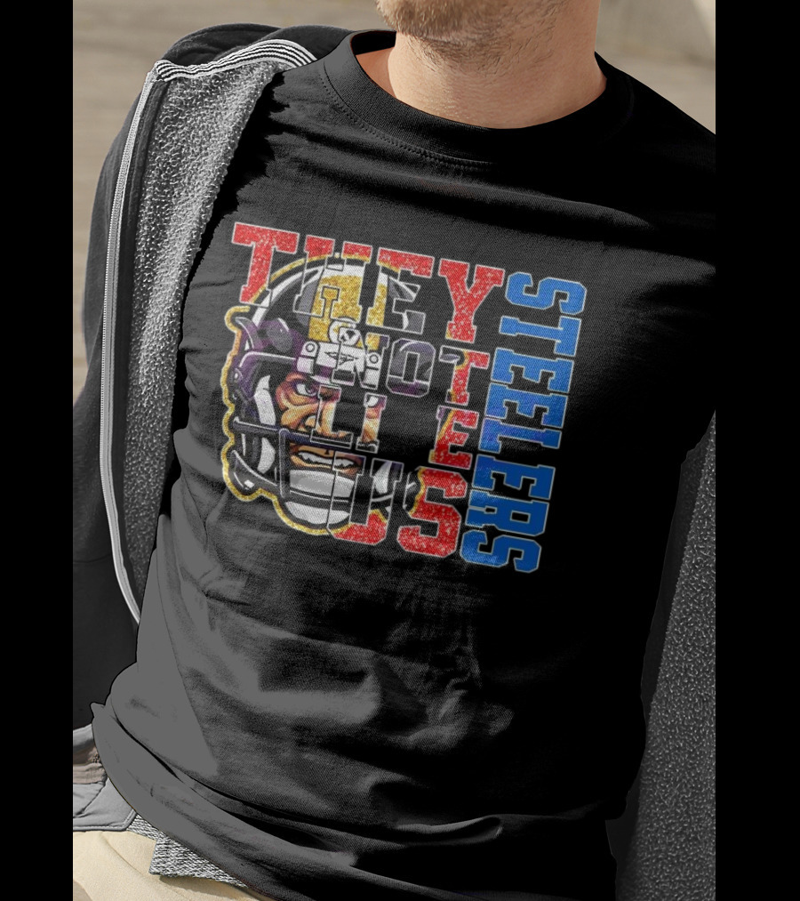 Glitter Pittsburgh Steelers They Not Like Us 2025 Football Helmet T-Shirt