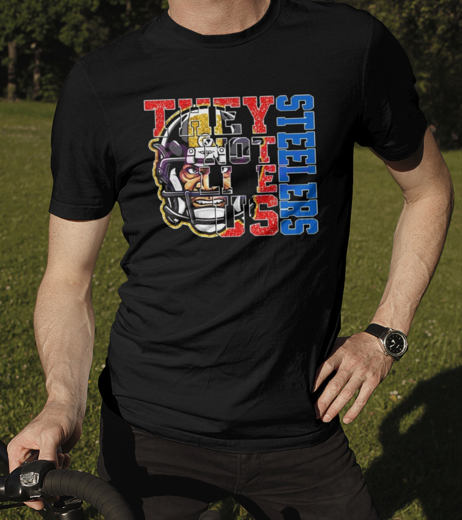 Glitter Pittsburgh Steelers They Not Like Us 2025 Football Helmet T-Shirt