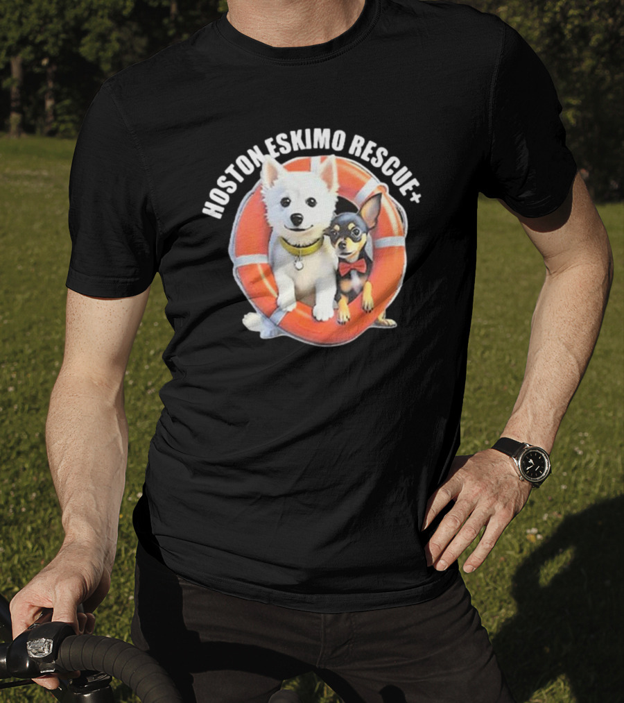 Hosotn Eskimo Rescue Dogs IN Lifebuoy T-Shirt