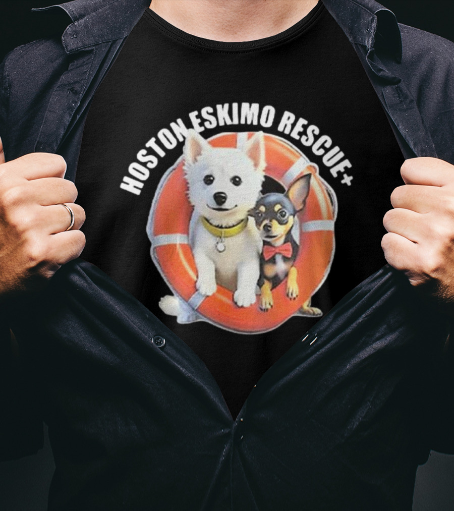 Hosotn Eskimo Rescue Dogs IN Lifebuoy T-Shirt