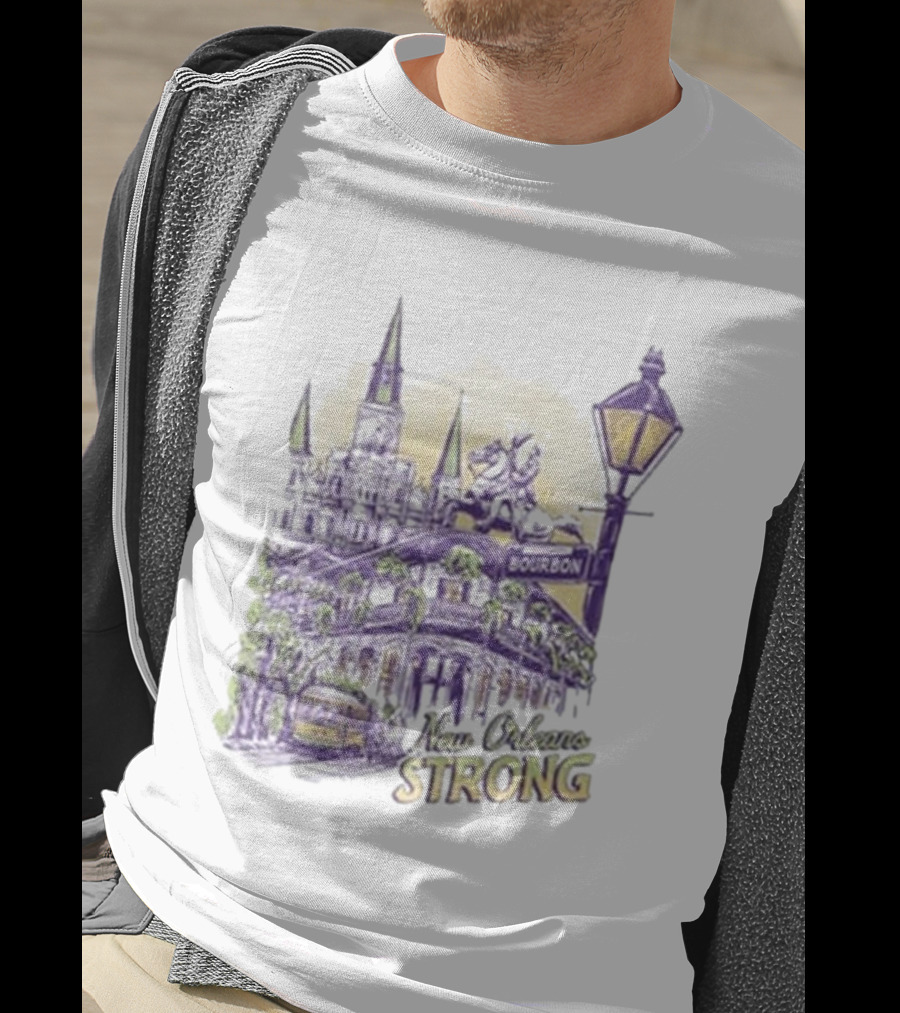 New Orleans Strong Bourbon Street Charity Iconography T-Shirt