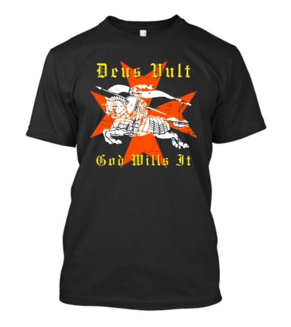 Deus Vult God Wills It Maltese Cross Knight T-Shirt