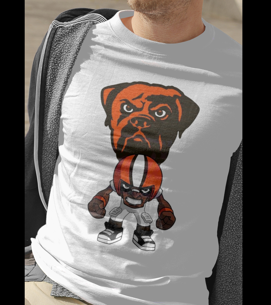 Cleveland Browns NFL Rush Zone Cartoon Character Dog 2025 T-Shirt
