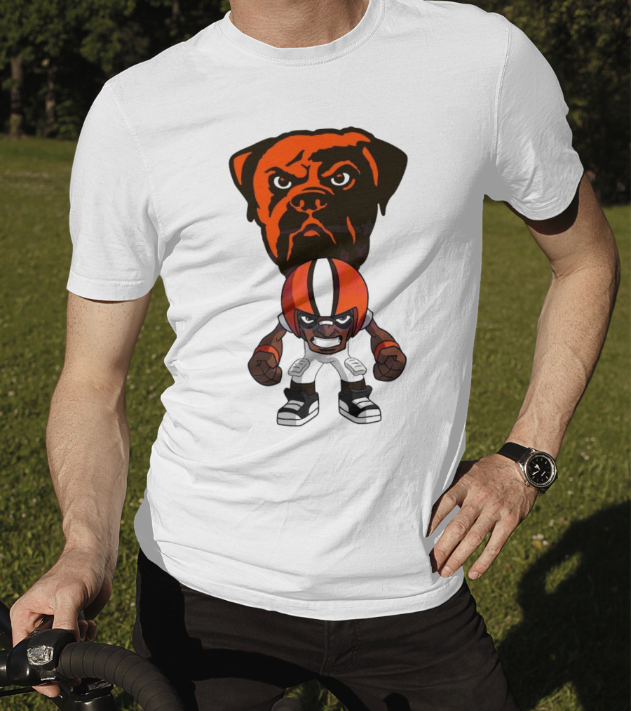 Cleveland Browns NFL Rush Zone Cartoon Character Dog 2025 T-Shirt