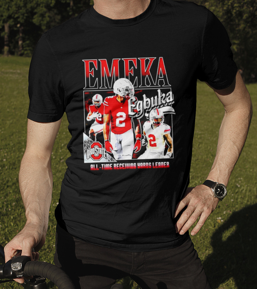 Ohio State Buckeyes Emeka Egbuka All-Time Receiving Yards Leader T-Shirt