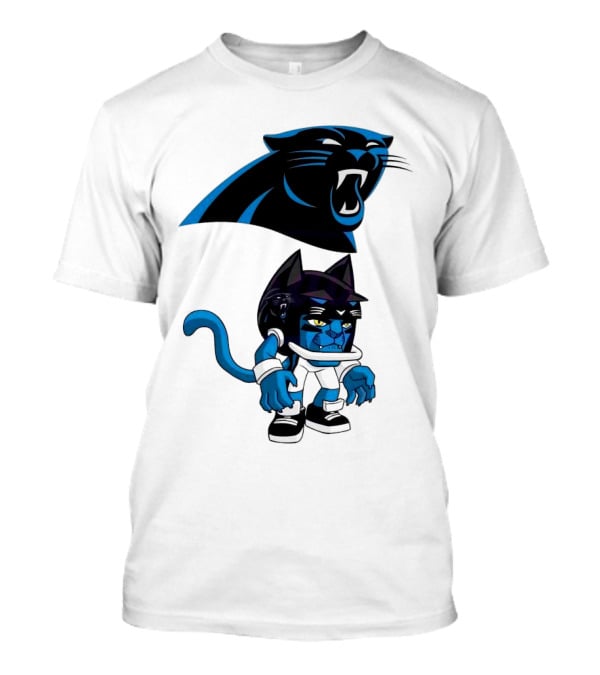 Rush Zone Carolina Panthers NFL Cartoon Character 2025 Football Mascot T-Shirt