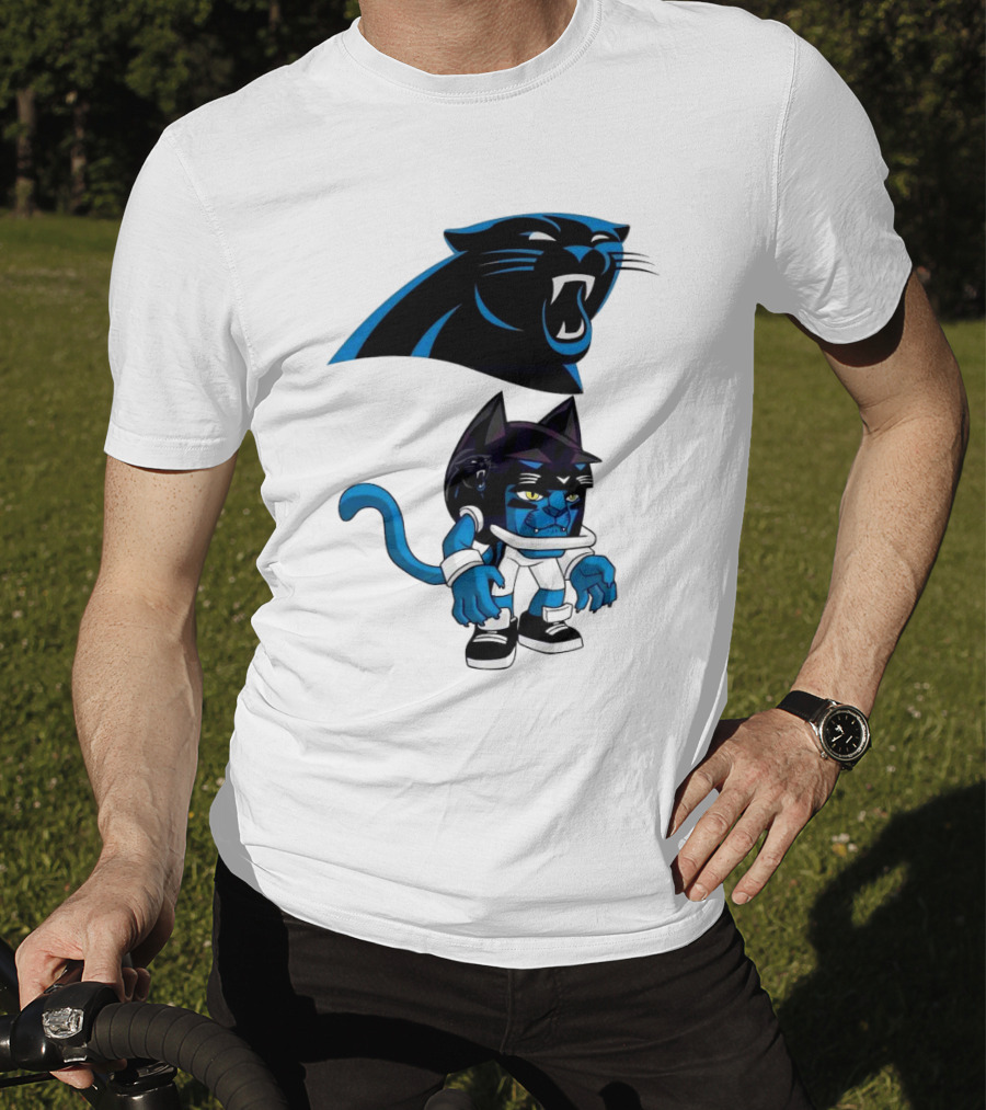 Rush Zone Carolina Panthers NFL Cartoon Character 2025 Football Mascot T-Shirt