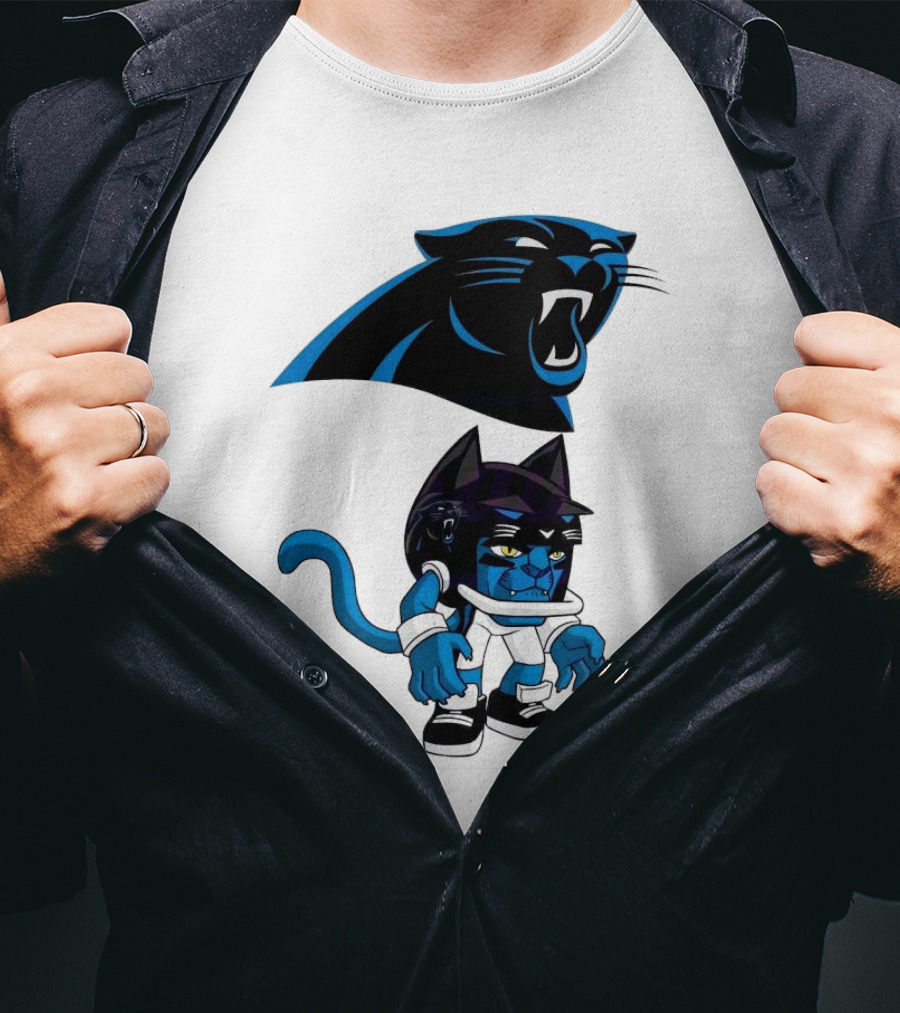 Rush Zone Carolina Panthers NFL Cartoon Character 2025 Football Mascot T-Shirt
