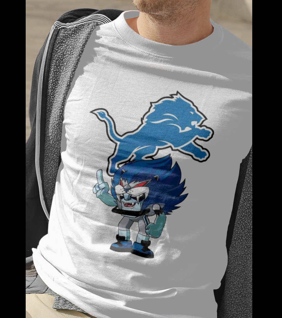Rush Zone Detroit Lions NFL Cartoon Character Roary 2025 T-Shirt