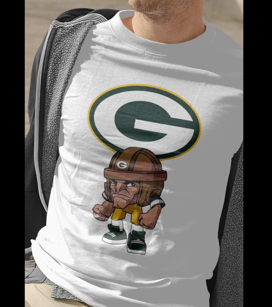 Rush Zone Green Bay Packers NFL Cartoon Character 2025 Bold Mascot T-Shirt