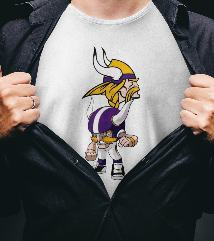 Rush Zone Minnesota Vikings NFL Cartoon Character 2025 Vikings Mascot T-Shirt