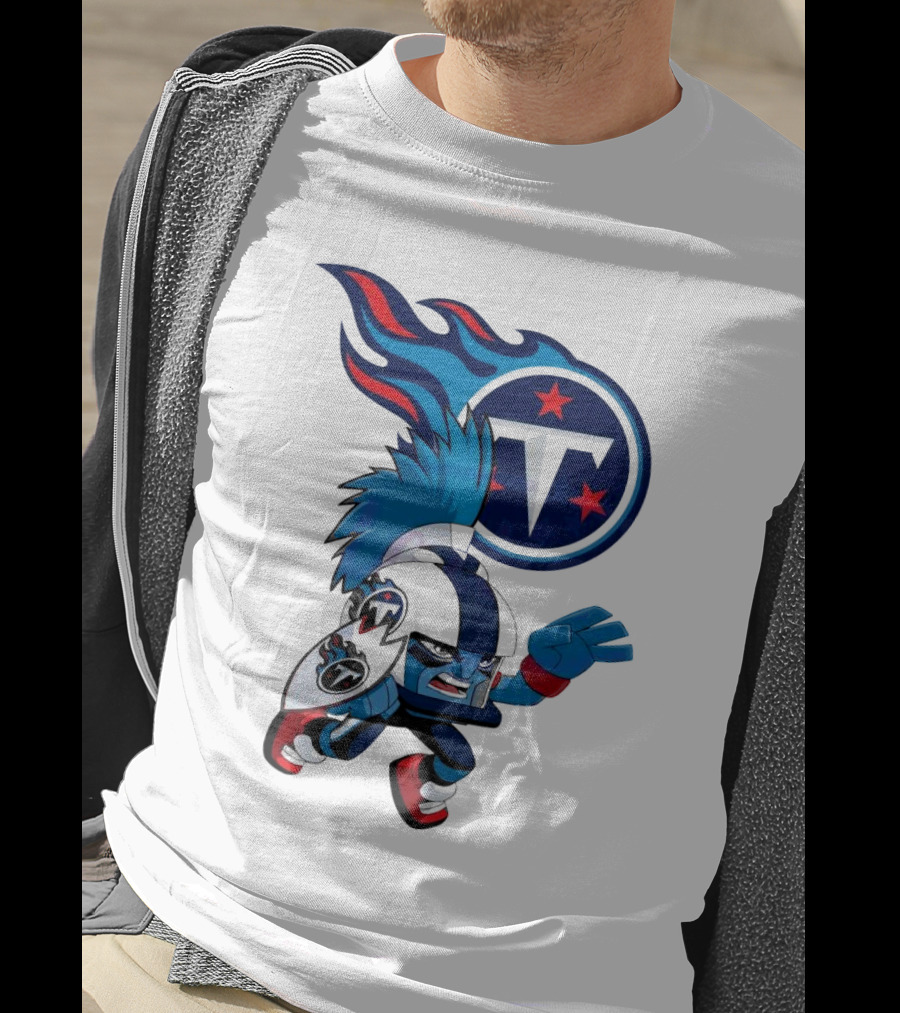 Tennessee Titans Rush Zone NFL Cartoon Character 2025 T-Shirt