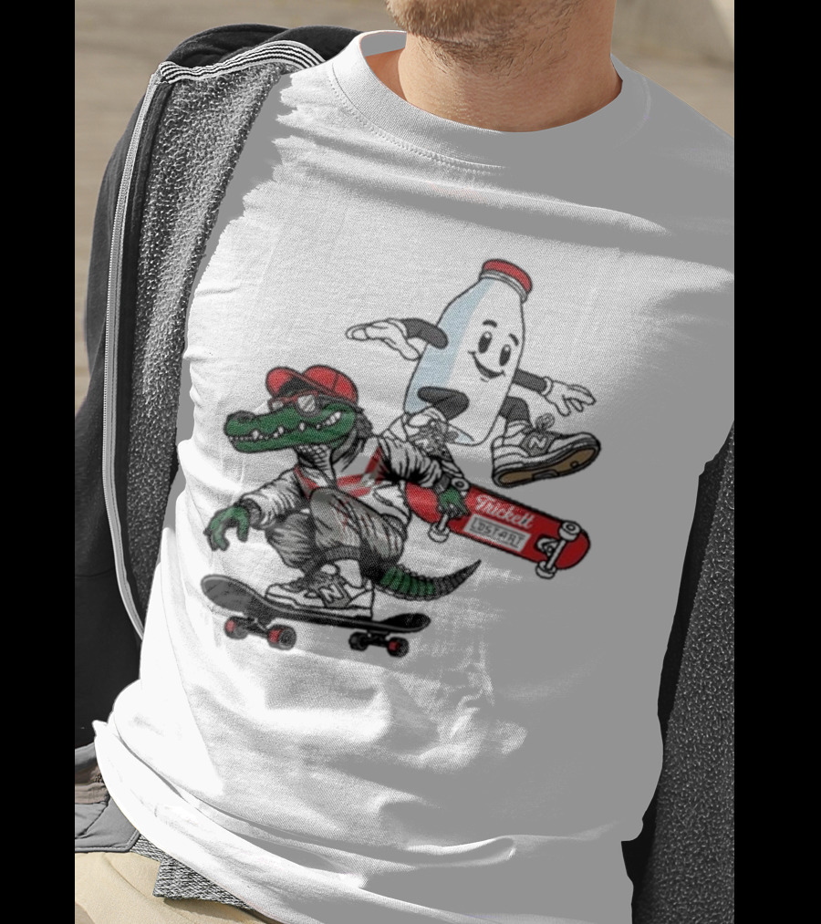 Crocodile And Milk Skateboarding Lost Art X TRiCKETT Collaboration T-Shirt