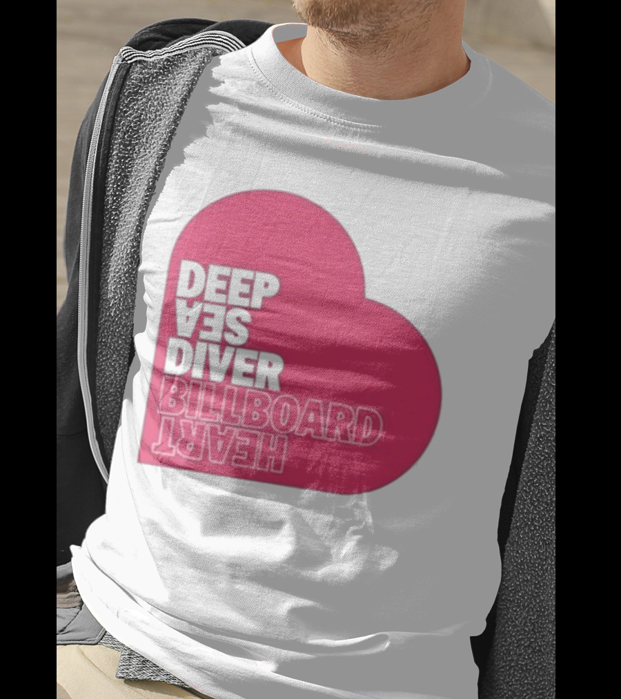 Deep Sea Diver Pink Billboard Heart T-Shirt