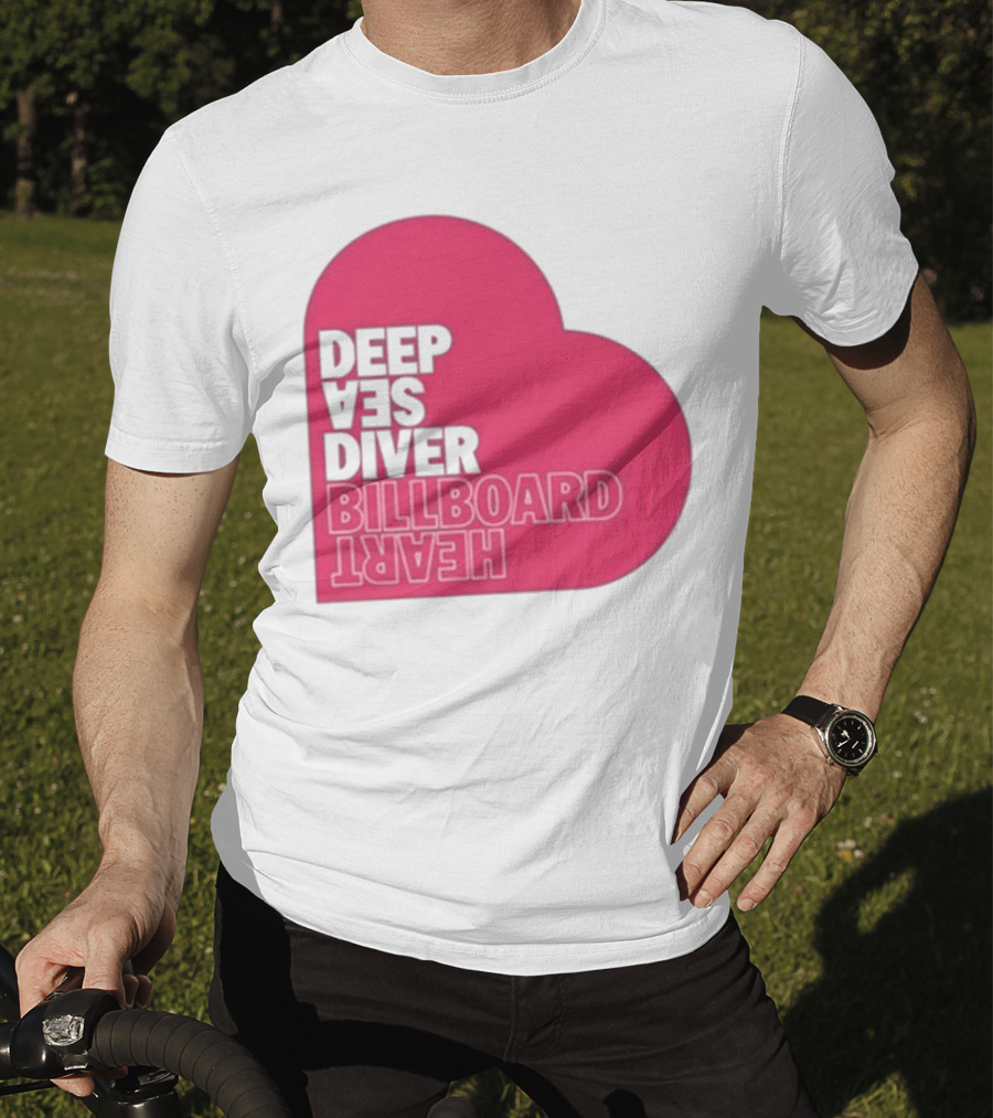 Deep Sea Diver Pink Billboard Heart T-Shirt