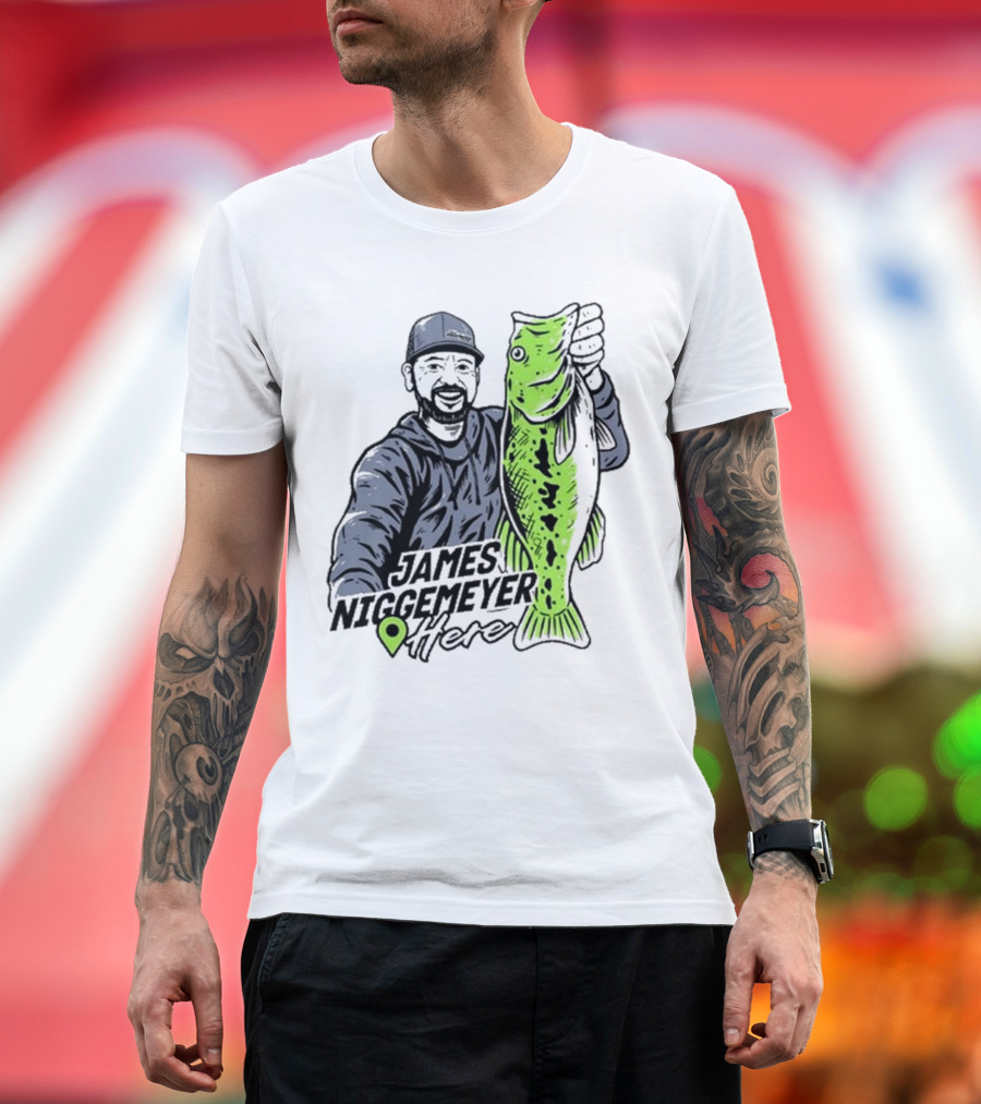 James Niggemeyer Here Holding Green Fish T-Shirt