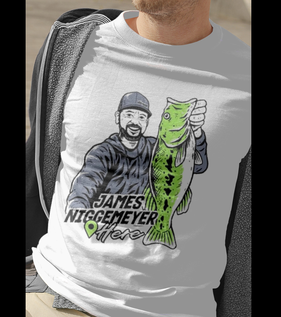 James Niggemeyer Here Holding Green Fish T-Shirt