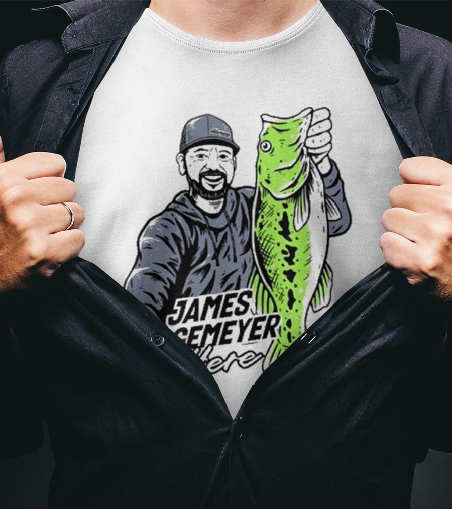 James Niggemeyer Here Holding Green Fish T-Shirt