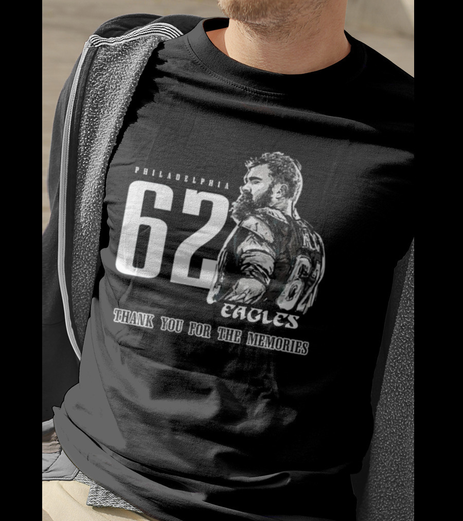 Philadelphia Eagles 62 Jason Kelce Thank You For The Memories Signature 2025 T-Shirt