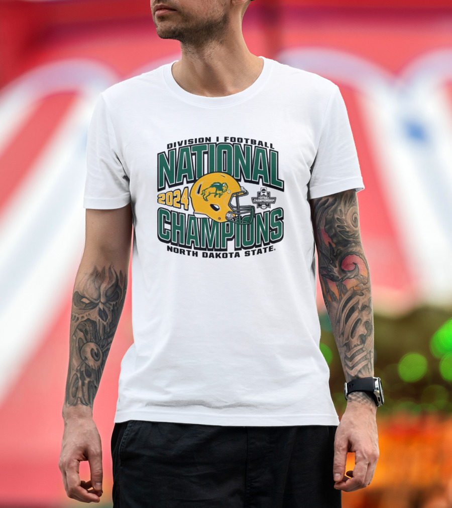 Division I Football National Champions 2024 North Dakota State Bison Helmet T-Shirt