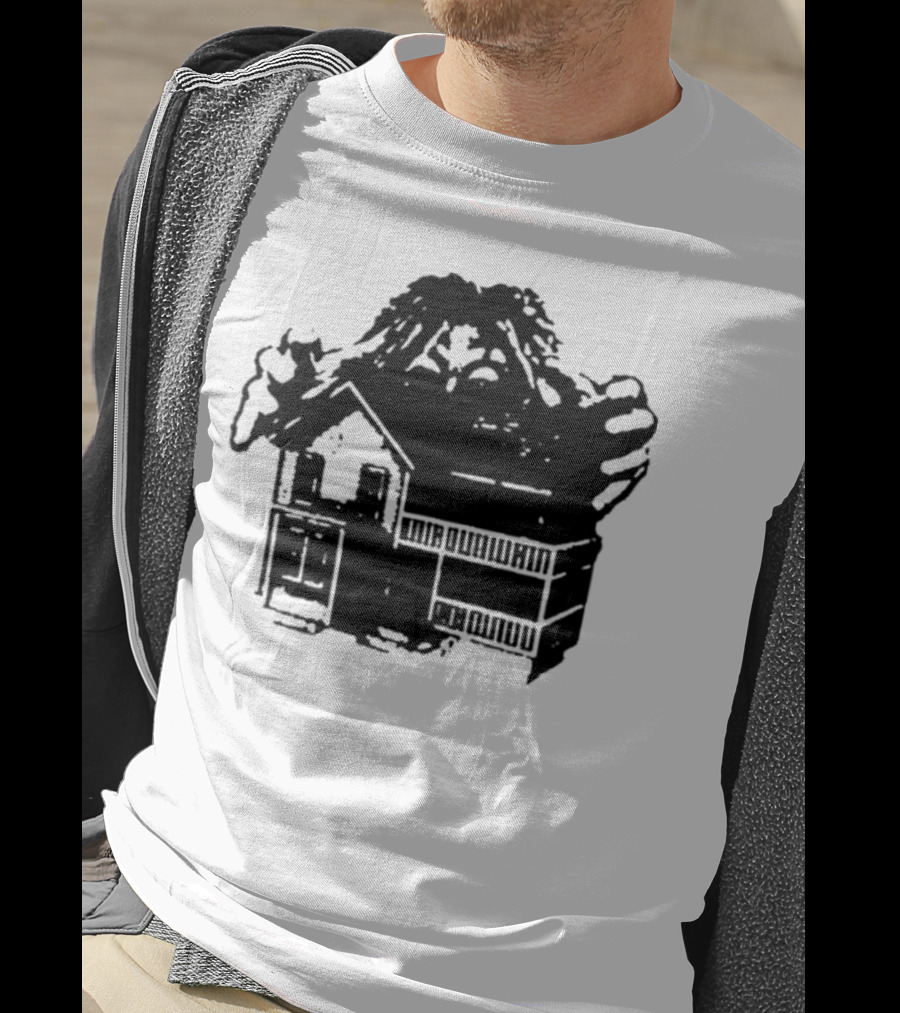 Round Neck Teenage Disaster 2025 Monster Over House T-Shirt