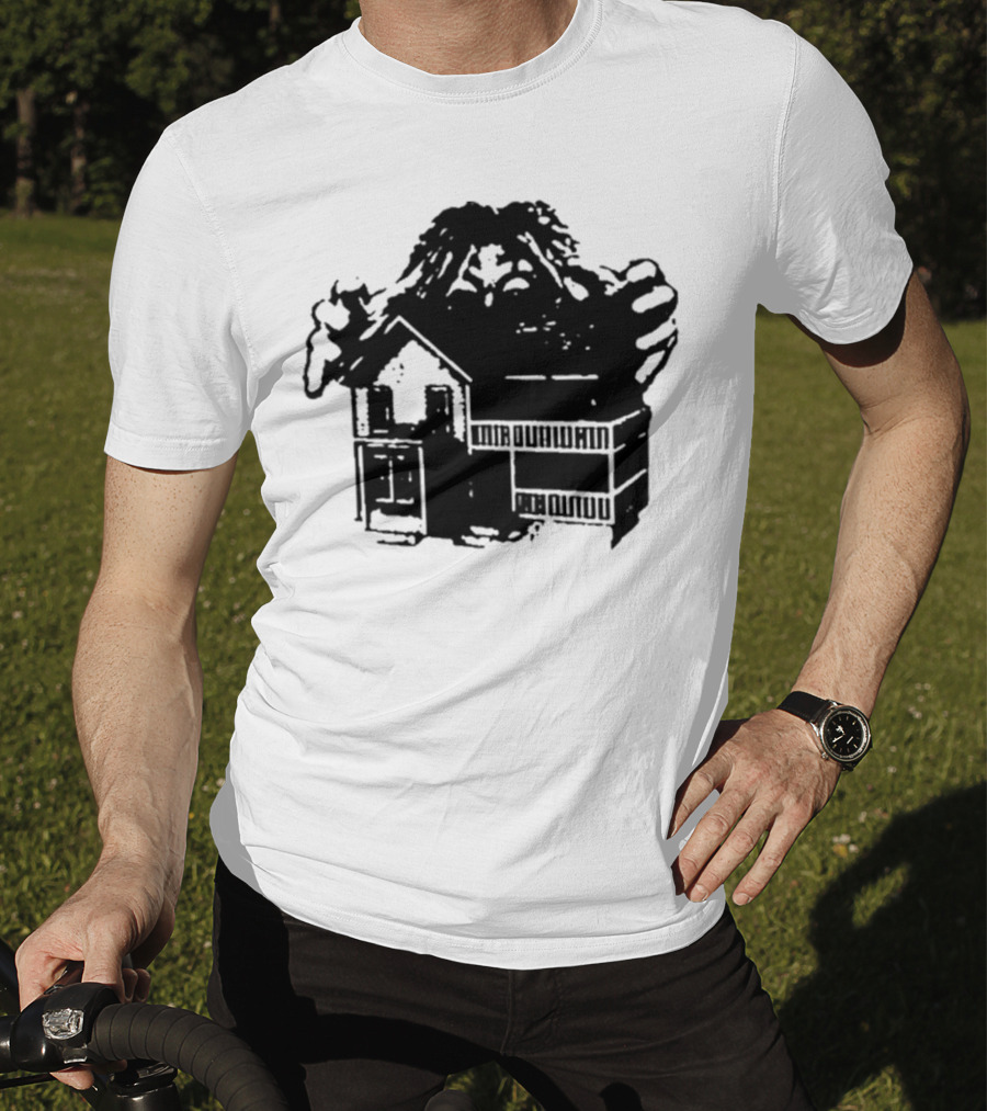 Round Neck Teenage Disaster 2025 Monster Over House T-Shirt