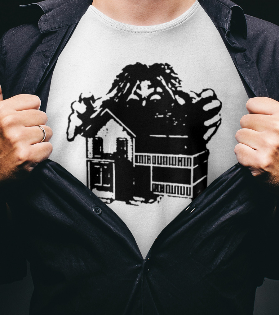 Round Neck Teenage Disaster 2025 Monster Over House T-Shirt