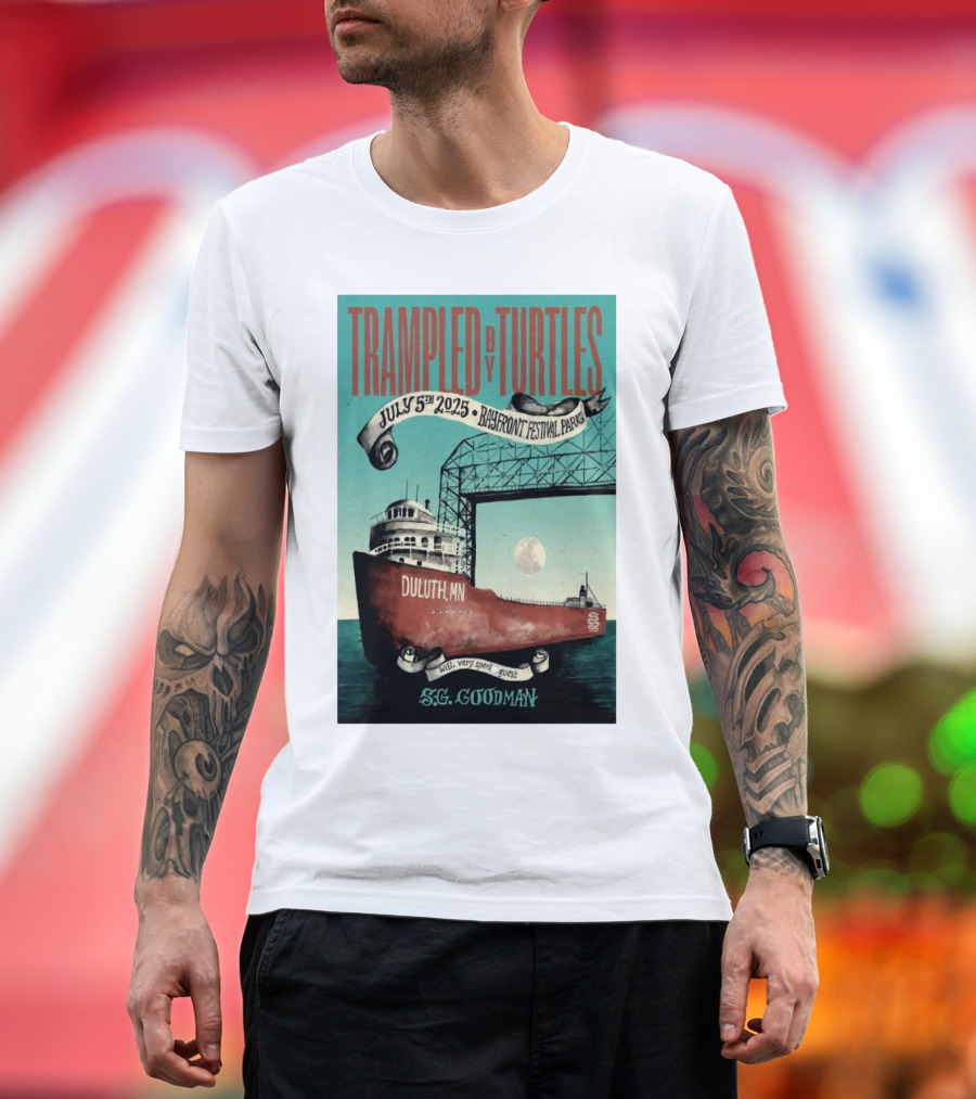 Trampled By Turtles July 5 2025 Bayfront Festival Park Duluth MN Featuring S.G. Goodman T-Shirt