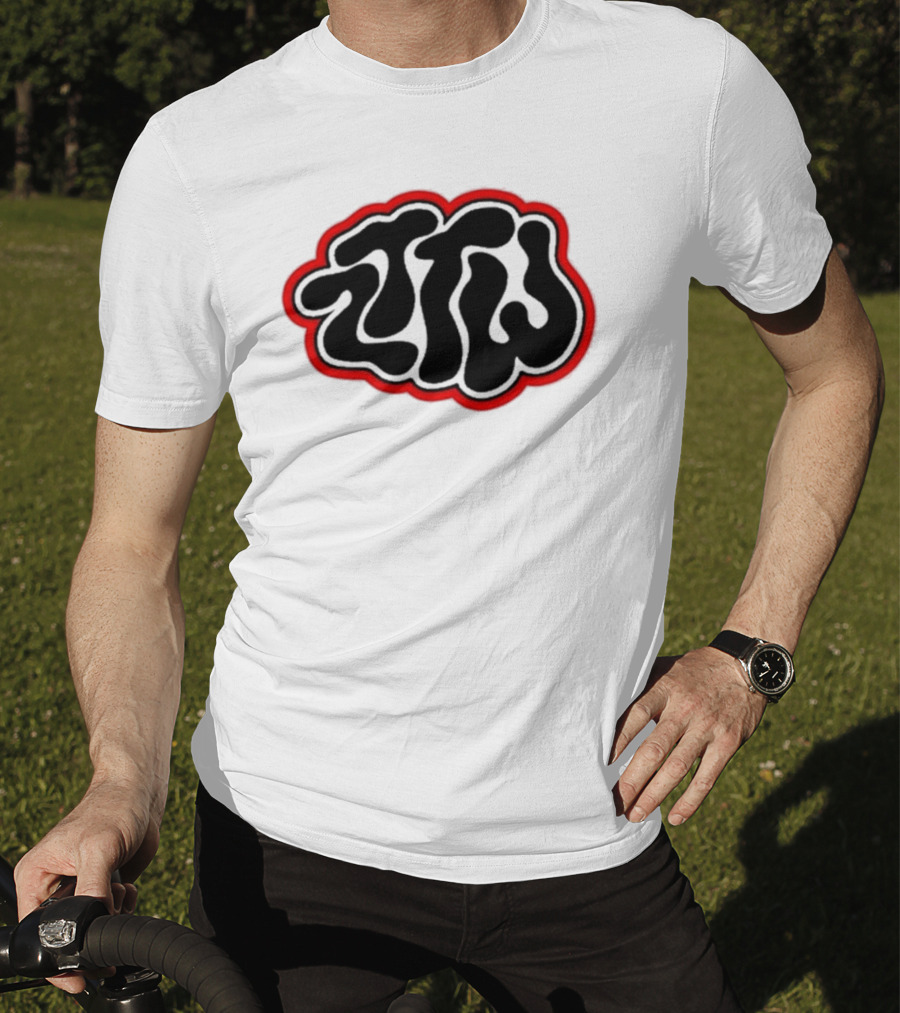Zttw Green Logo Psychedelic Style Outline T-Shirt