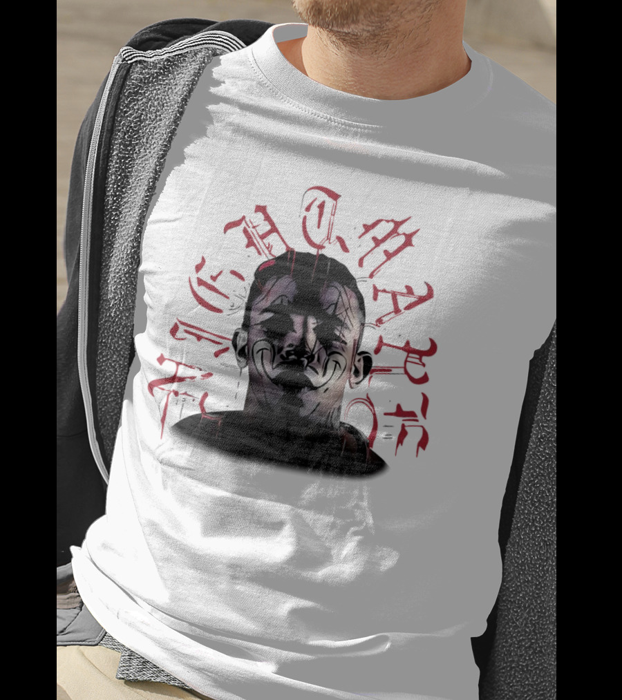 2025 Carlos Prates Nightmare Face With Red Gothic Text T-Shirt