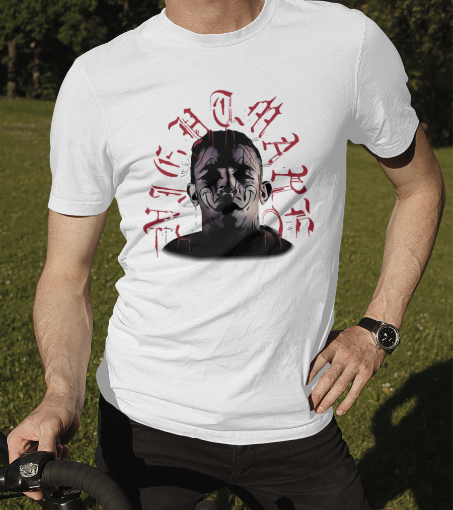 2025 Carlos Prates Nightmare Face With Red Gothic Text T-Shirt