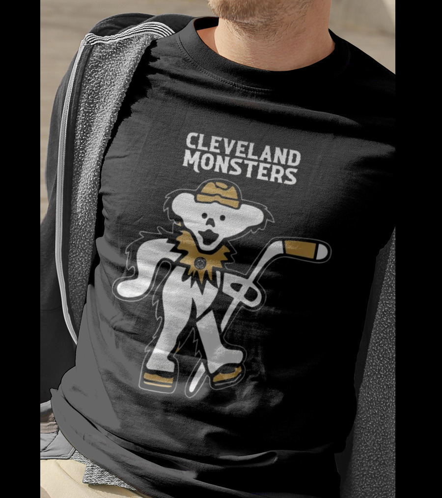 Cleveland Monsters 2025 Grateful Dead Bear Hockey Night T-Shirt