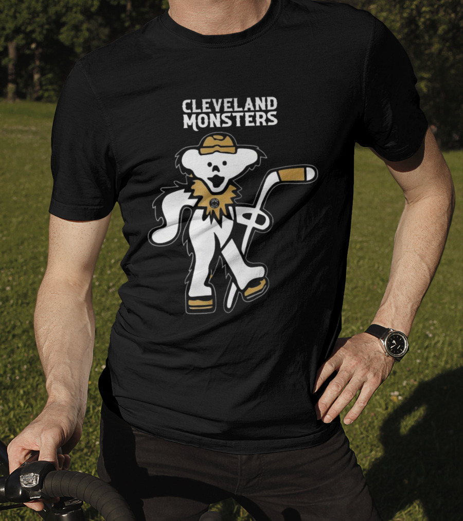 Cleveland Monsters 2025 Grateful Dead Bear Hockey Night T-Shirt