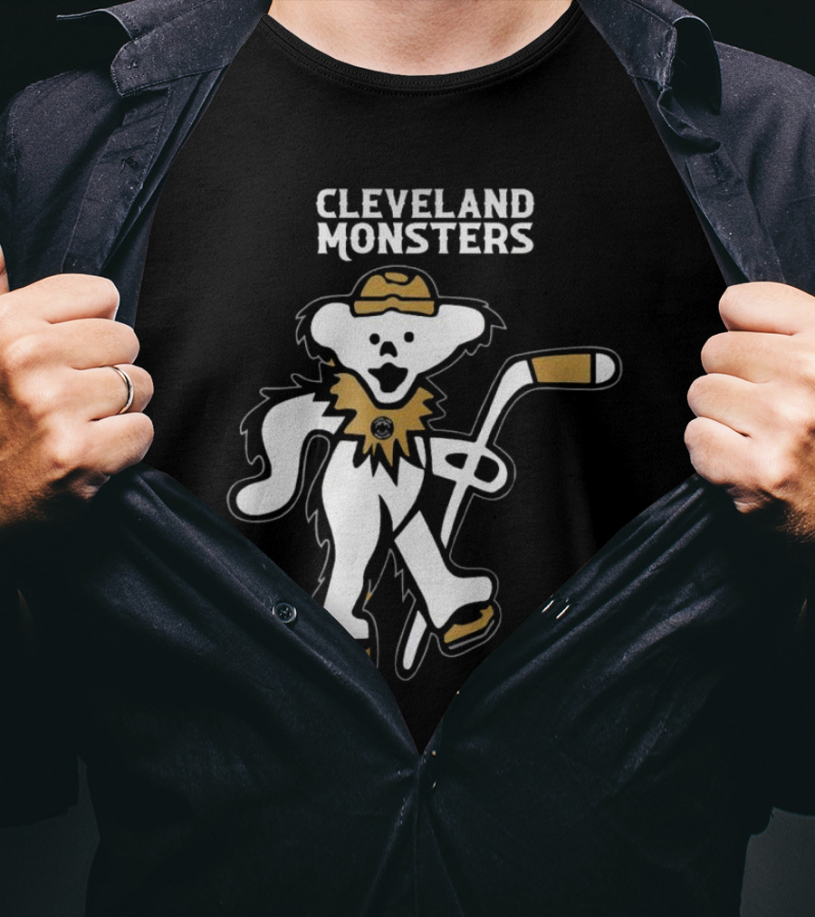 Cleveland Monsters 2025 Grateful Dead Bear Hockey Night T-Shirt