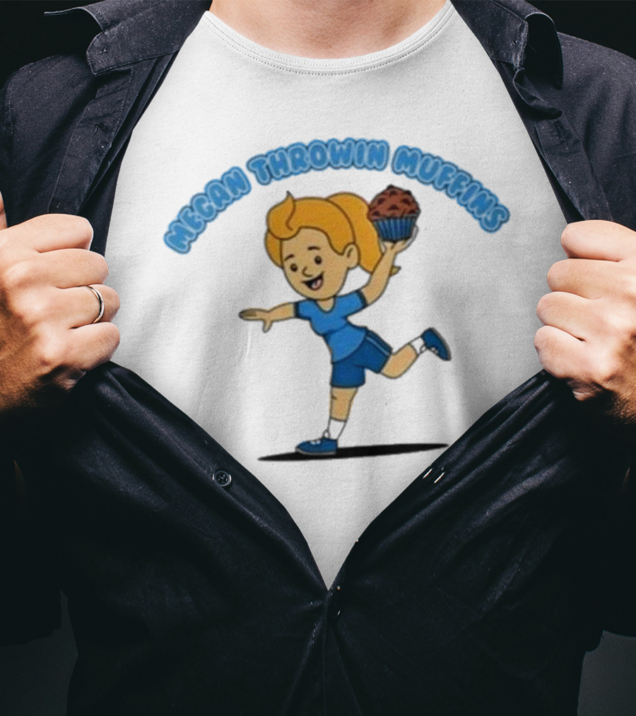 Dave Portnoy Megan Throwin Muffins Blue Outfit Muffin Toss T-Shirt