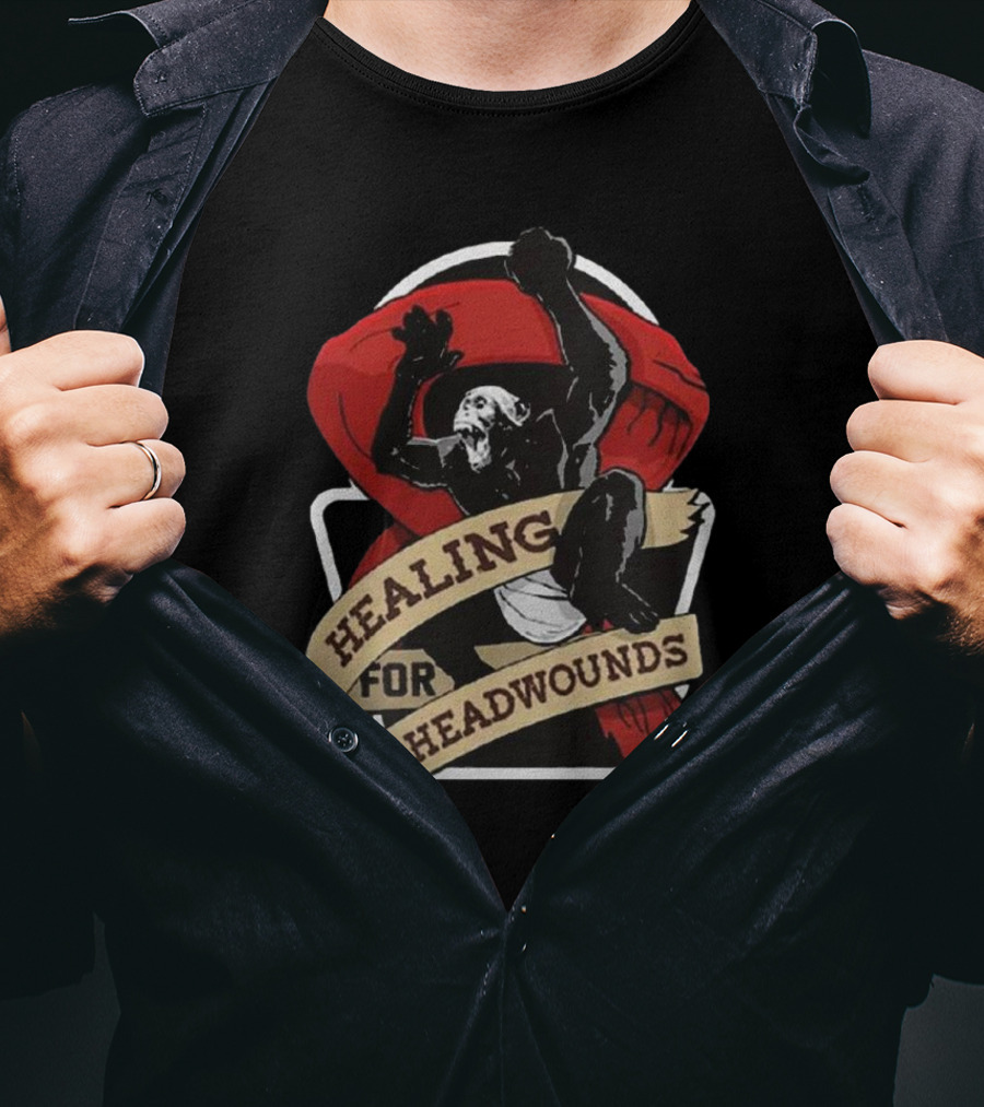 Healing For Headwounds Primate Emblem With Red Ribbon Banner T-Shirt