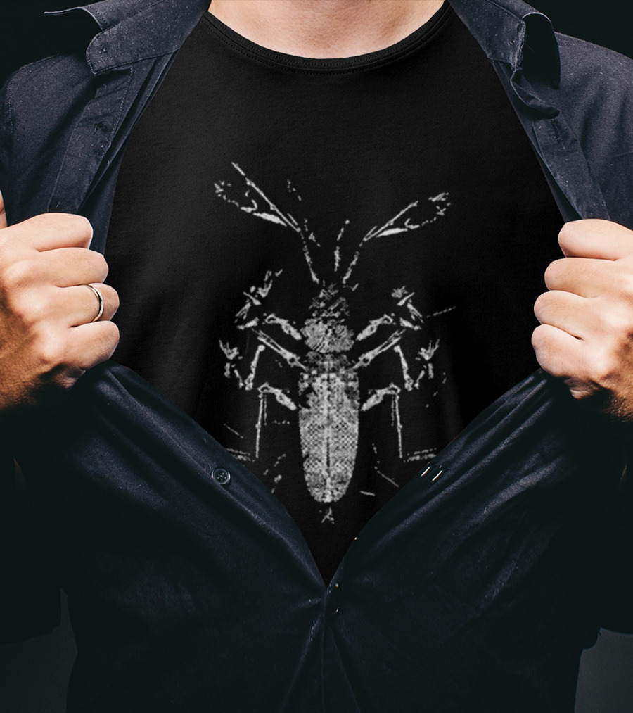 Mega Mart Subpop Clipping Dead Channel Insect Graphic On Black Sky T-Shirt