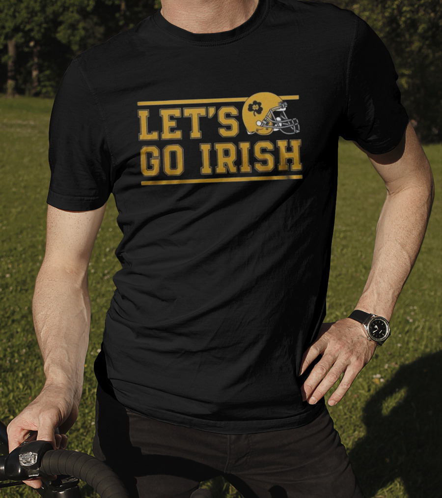Notre Dame Fighting Irish Let's Go Irish Helmet NCAA 2025 T-Shirt