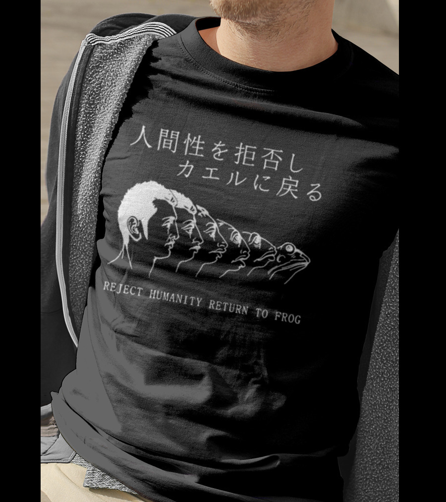 Reject Humanity Return To Frog Evolution Line Japan Influence T-Shirt