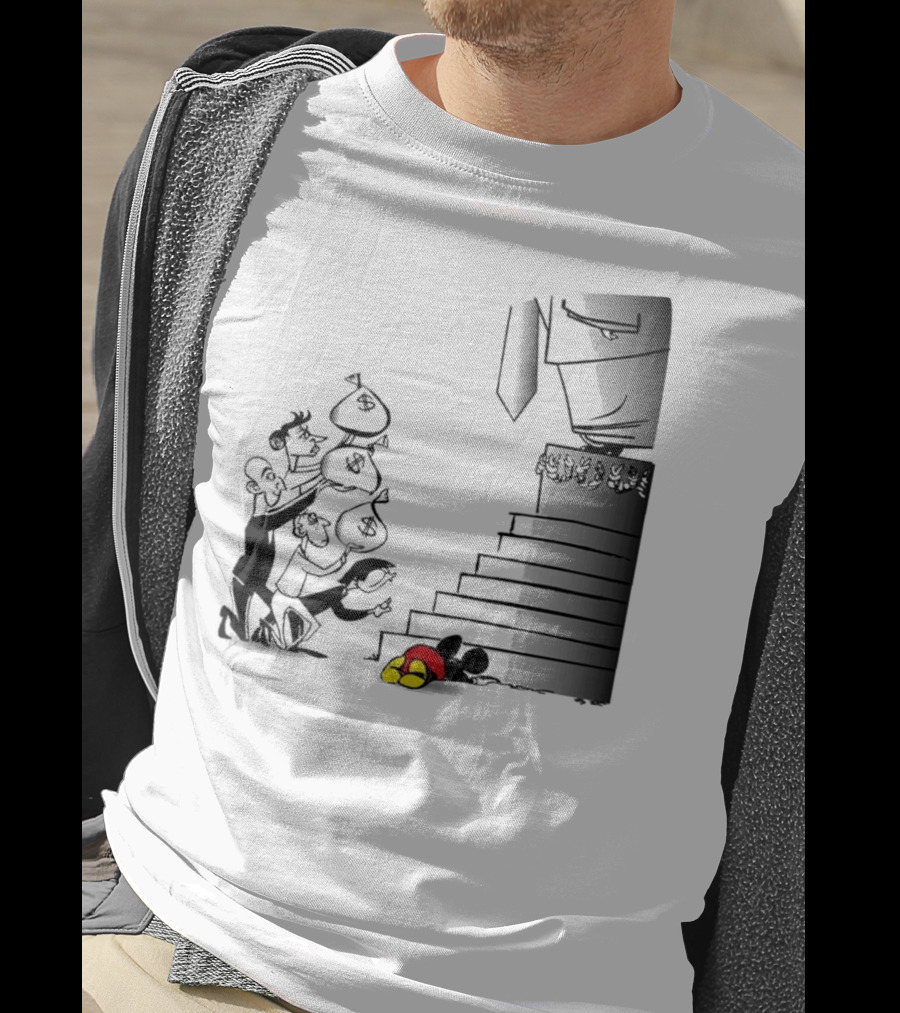 Newspaper Cartoon Economic Commentary Symbolic Imagery Money Hierarchy T-Shirt