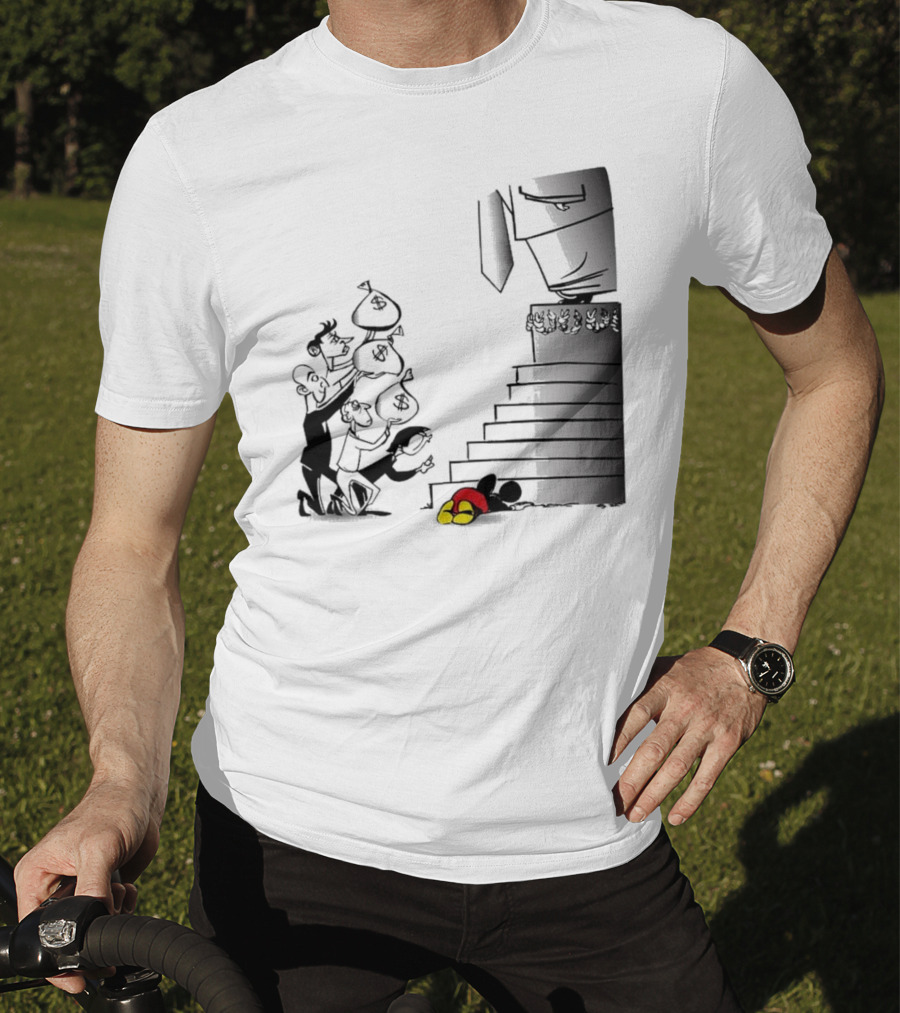 Newspaper Cartoon Economic Commentary Symbolic Imagery Money Hierarchy T-Shirt