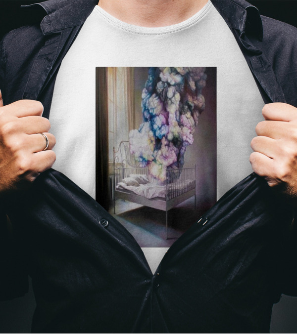 Shang Chengxiang A Start From The Mist Dreamlike Bed With Colorful Smoke Plumes In Sunlit Room T-Shirt